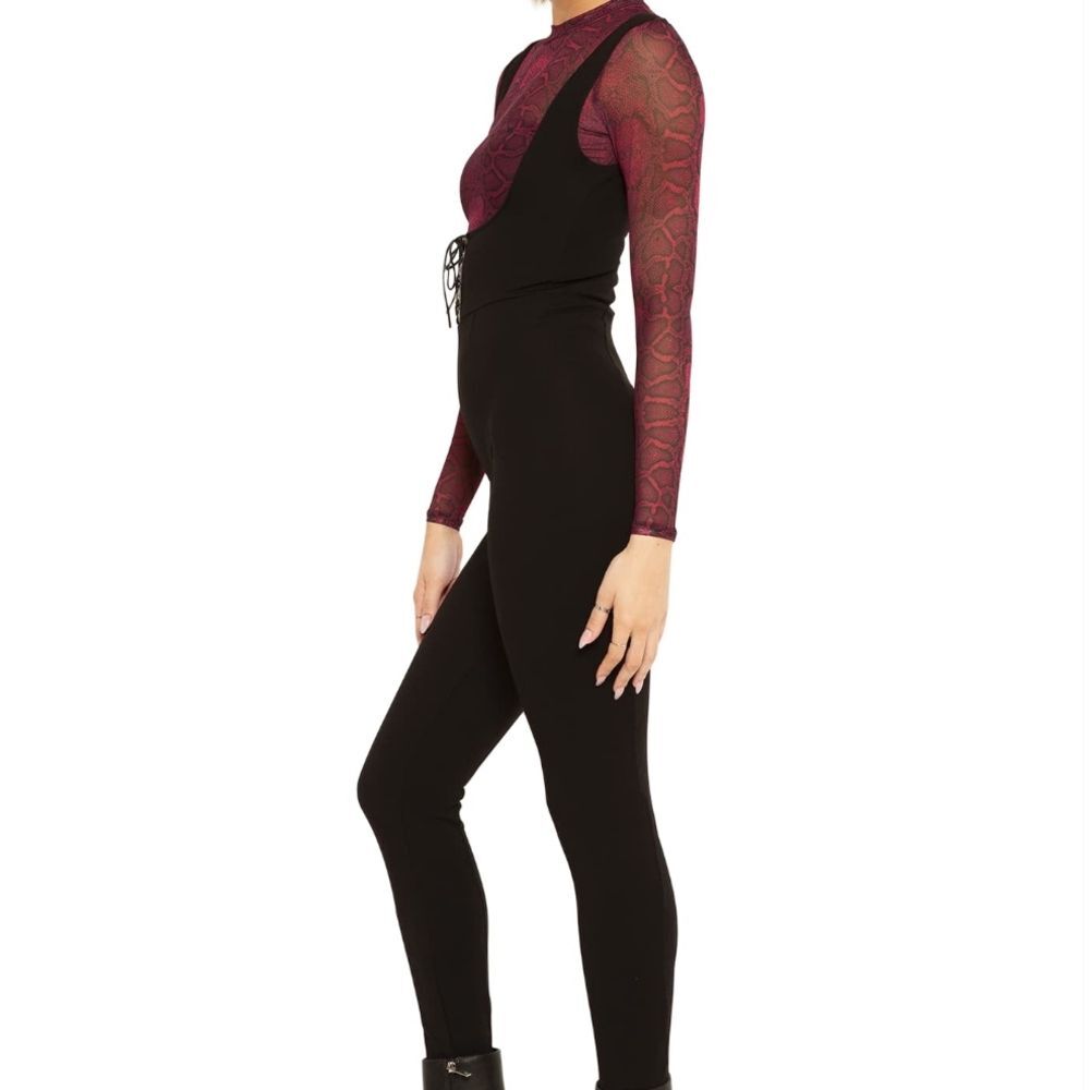 🔴LOWEST! Blackmilk Lace Up Push It Underbust Corset Layering Goth Jumpsuit XL - Picture 3 of 15